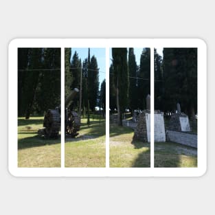 Redipuglia, Italy: Military shrine. It contains the remains of over 100.000 Italian soldiers fallen during the First World War. Friuli Venezia Giulia. Sunny spring afternoon day. Sticker